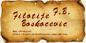 Filotije Boškoćević vizit kartica